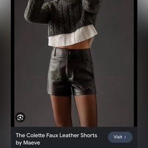 Colette Faux Leather Shorts by Maeve (Anthropologie) Size 29